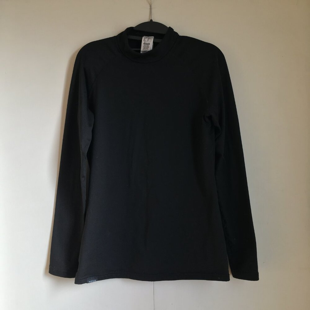 Black Mock Neck Long Sleeve Base Layer Decathlon Ski Top Medium